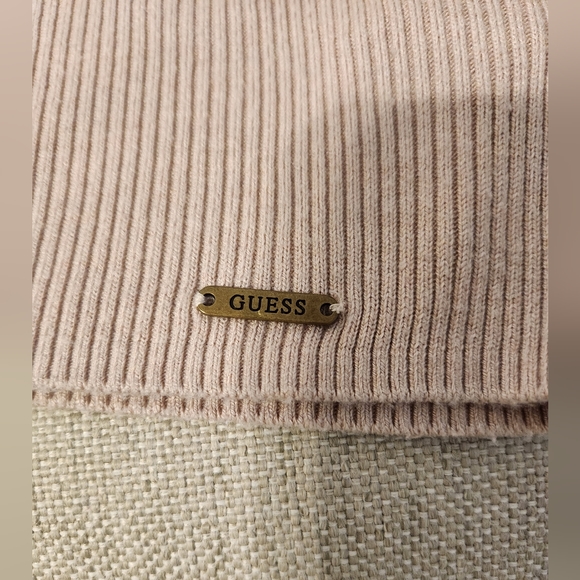 Guess Women's Oversized Cropped Knit Collared Top Size M Pink Lightweight - Picture 9 of 12